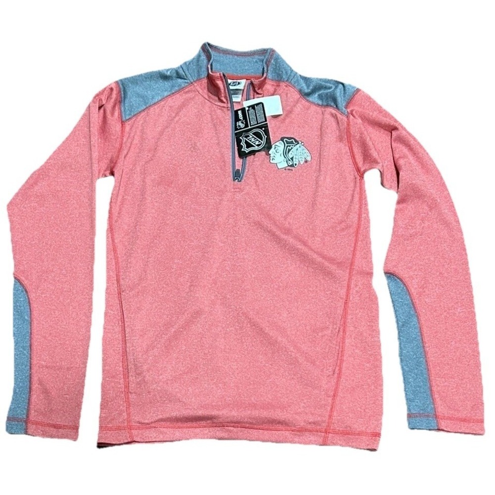 NHL‎ Chicago Blackhawks 1/4 Zip Pullover Jacket Size Small Long Sleeve NWT
